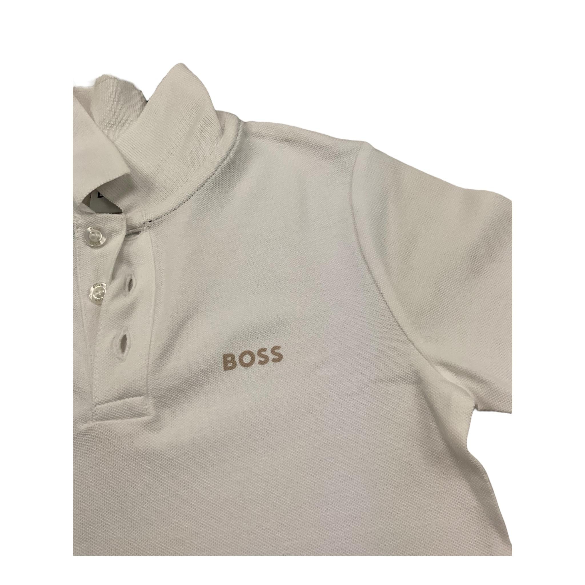 Boss Polo Mezza Manica Tinta Unita per Bambino J52015 BIANCO BOSS 