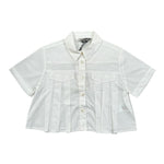 Please Camicia Modello Crop tinta unita Mezza Manica Bianco per Bambina CC93270G72 BIANCO PLEASE 