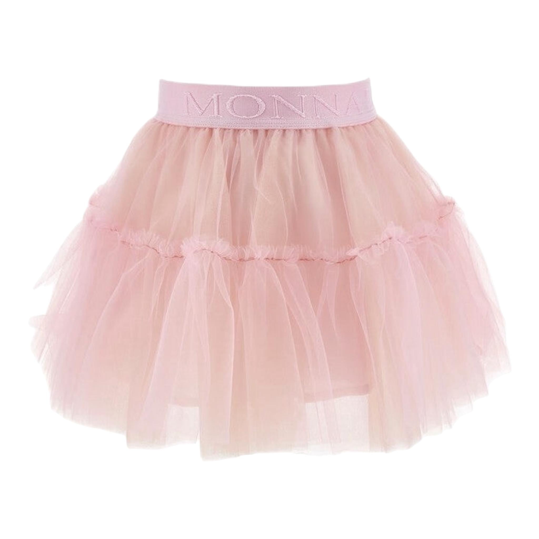 Monnalisa Gonna Tinta Unita con Tulle per Bambina 17EGON ROSA MONNALISA 