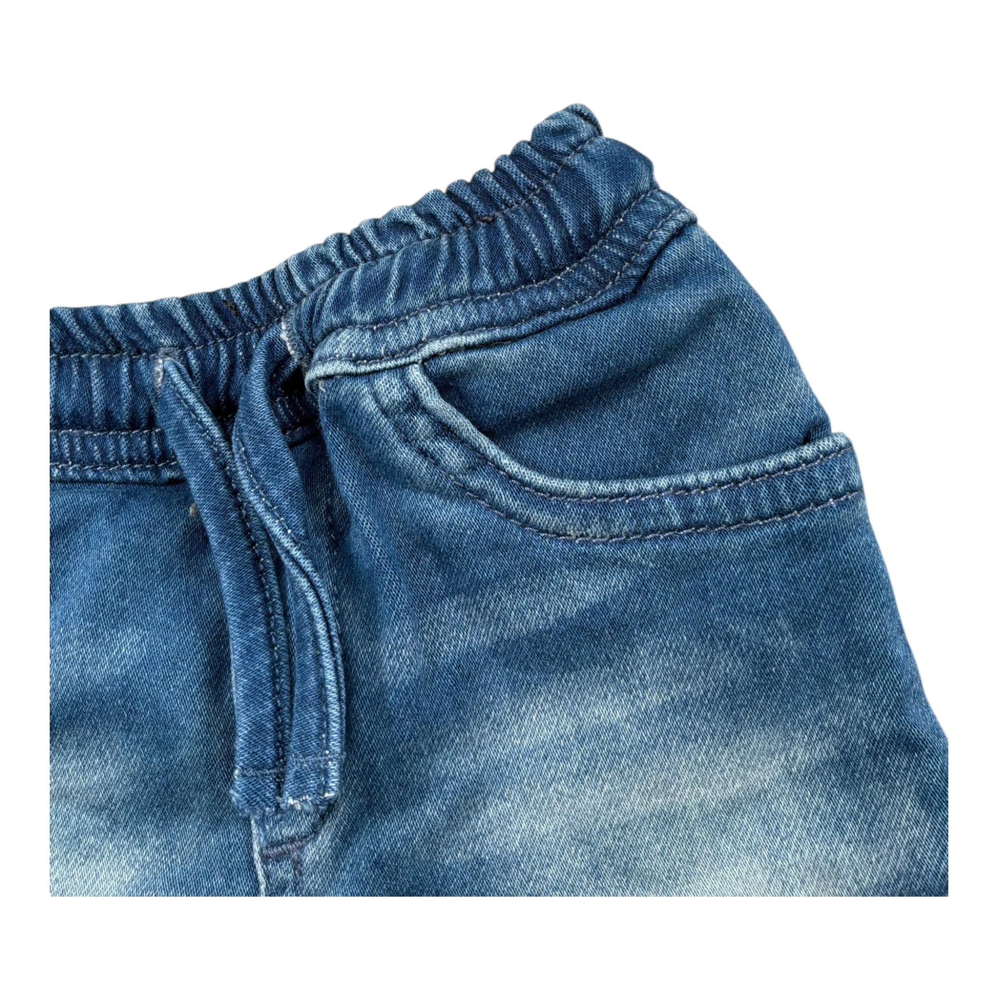 Cesare Paciotti Bermuda In Denim Tinta Unita con Elastico In Vita per Bambino BMP5101JXX BLU CESARE PACIOTTI 