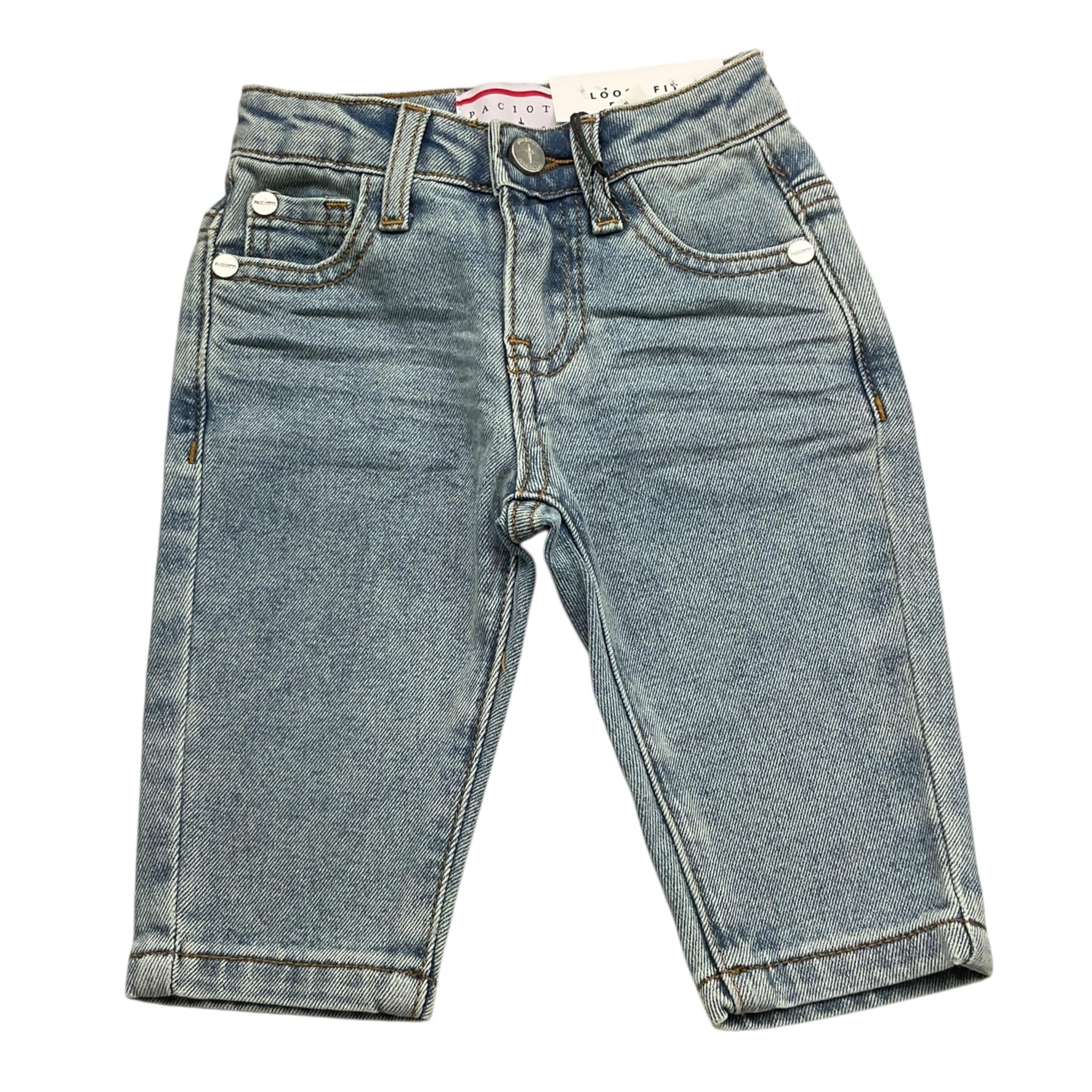Cesare Paciotti Jeans Tinta Unita con Girovita Regolabile per Neonato PTP5162B AZZURRO CESARE PACIOTTI 