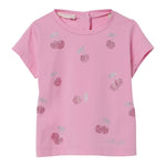 Liu Jo T-Shirt Girocollo Tinta Unita con Brillantini per Neonata HA5036 ROSA LIU JO 