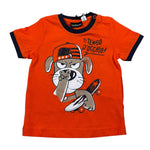 Sarabanda T-Shirt Girocollo Tinta Unita con Stampe per Neonato 12766 ARANCIONE SARABANDA 