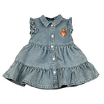 Moschino Abito In Denim Giromanica con Bottoni per Neonata MDV0D9 AZZURRO MOSCHINO 