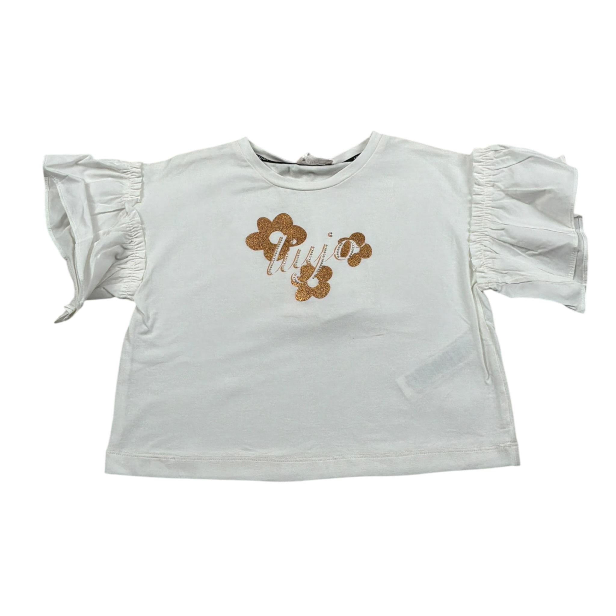 Liu Jo T-Shirt Girocollo tinta unita con Stampe Panna per Bambina KA3115 PANNA LIU JO 