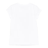 Monnalisa T-Shirt Girocollo Tinta Unita con Brillantini per Bambina 19E617X BIANCO MONNALISA 