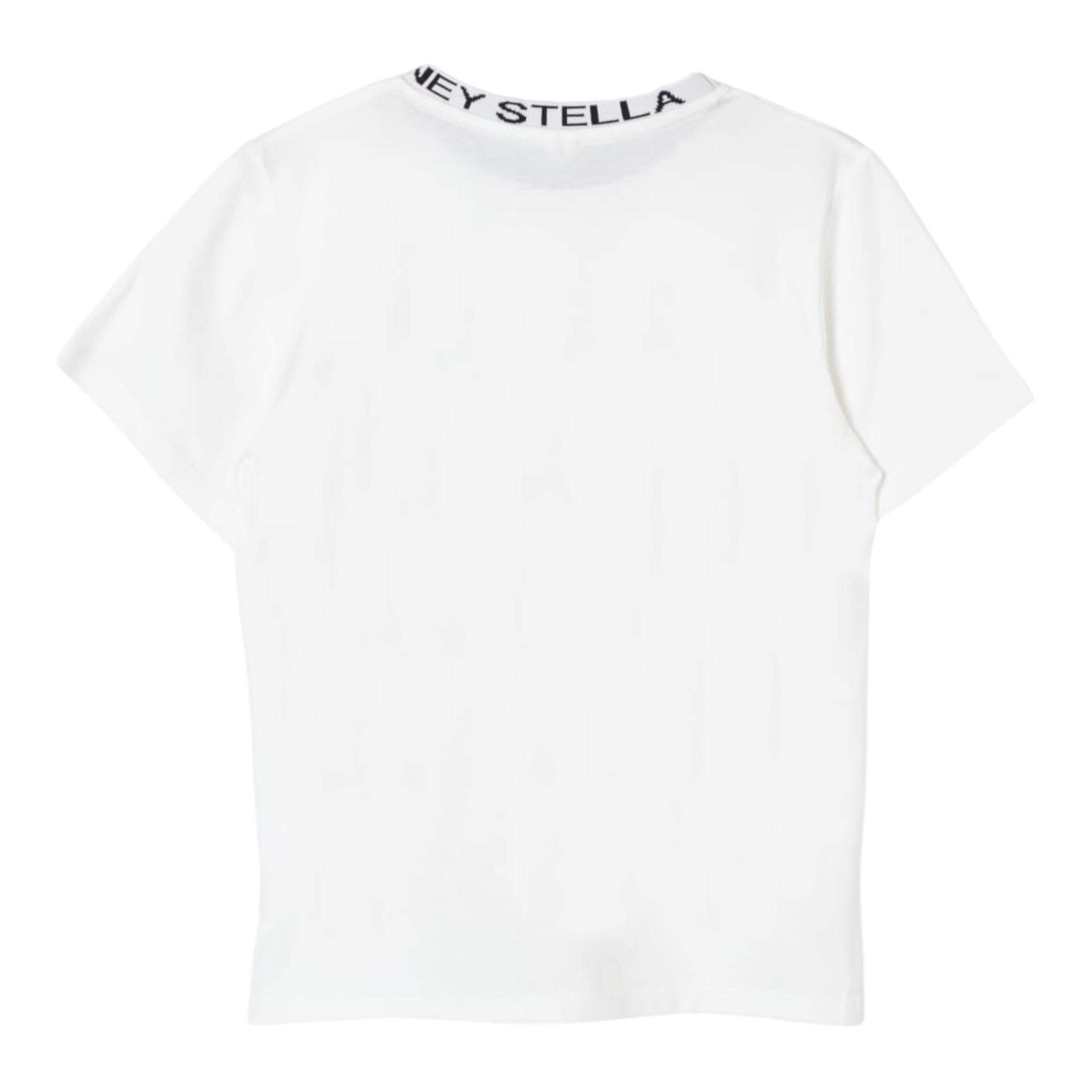 Stella Mccartney T-Shirt Tinta Unita con Profili In Contrasto per Bambino TV8P71 BIANCO STELLA McCARTNEY 