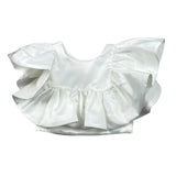 Magil Top Tinta Unita con Balze per Bambina FN21043 BIANCO MAGIL 