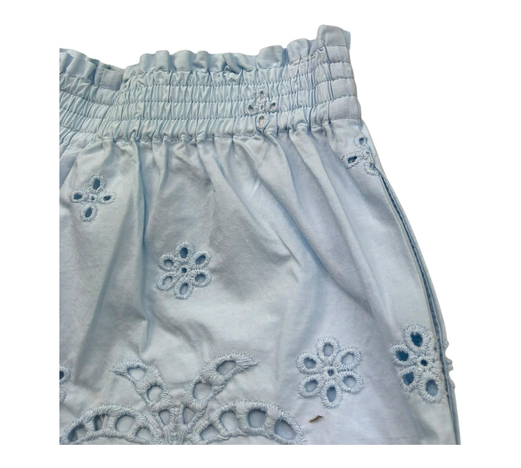 Saint Barth Short Fantasia Quadretti con Elastico In Vita per Bambina MEAVE AZZURRO SAINT BARTH 