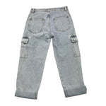 MOSCHINO jeans tinta unita con girovita regolabile Azzurro per Bambina HUP08H AZZURRO MOSCHINO 