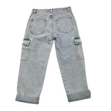 MOSCHINO jeans tinta unita con girovita regolabile Azzurro per Bambina HUP08H AZZURRO MOSCHINO 