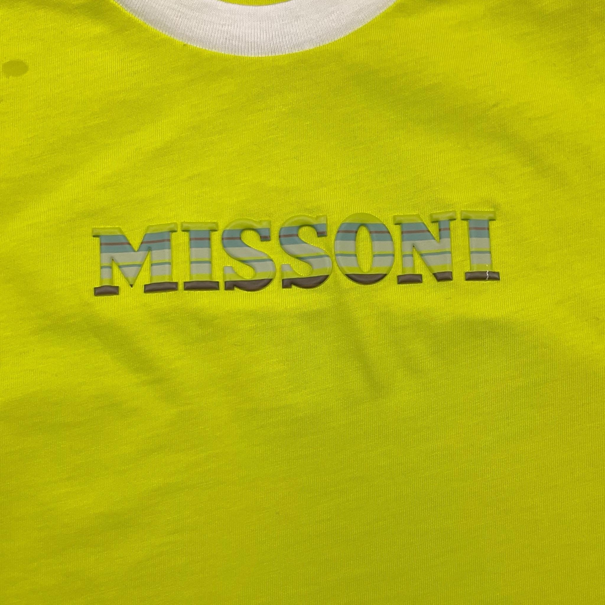 MISSONI t-shirt tinta unita con stampa Verde fluo per Bambino MU8531 VERDE FLUO MISSONI 