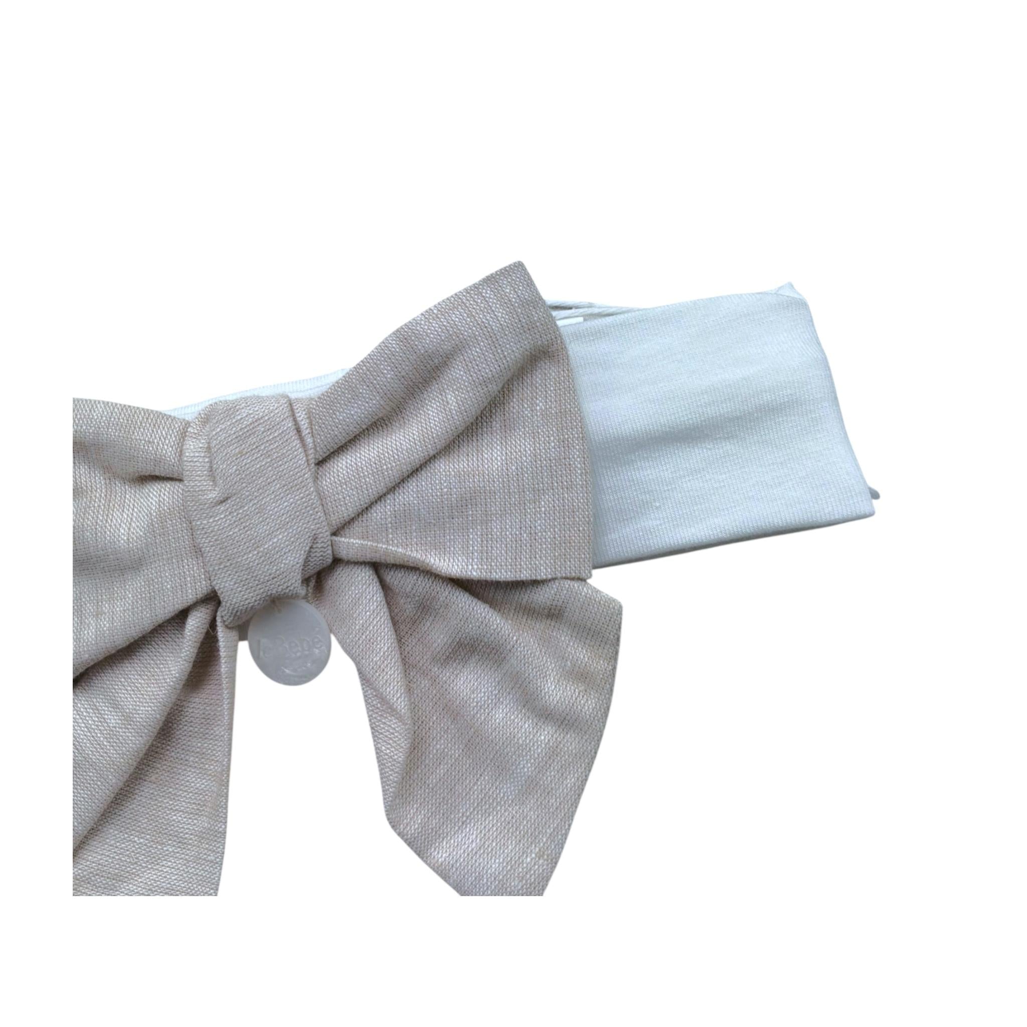 Le Bebe' Fascia Tinta Unita con Fiocco per Neonata LBG6415 BIANCO/BEIGE LE BEBE' 