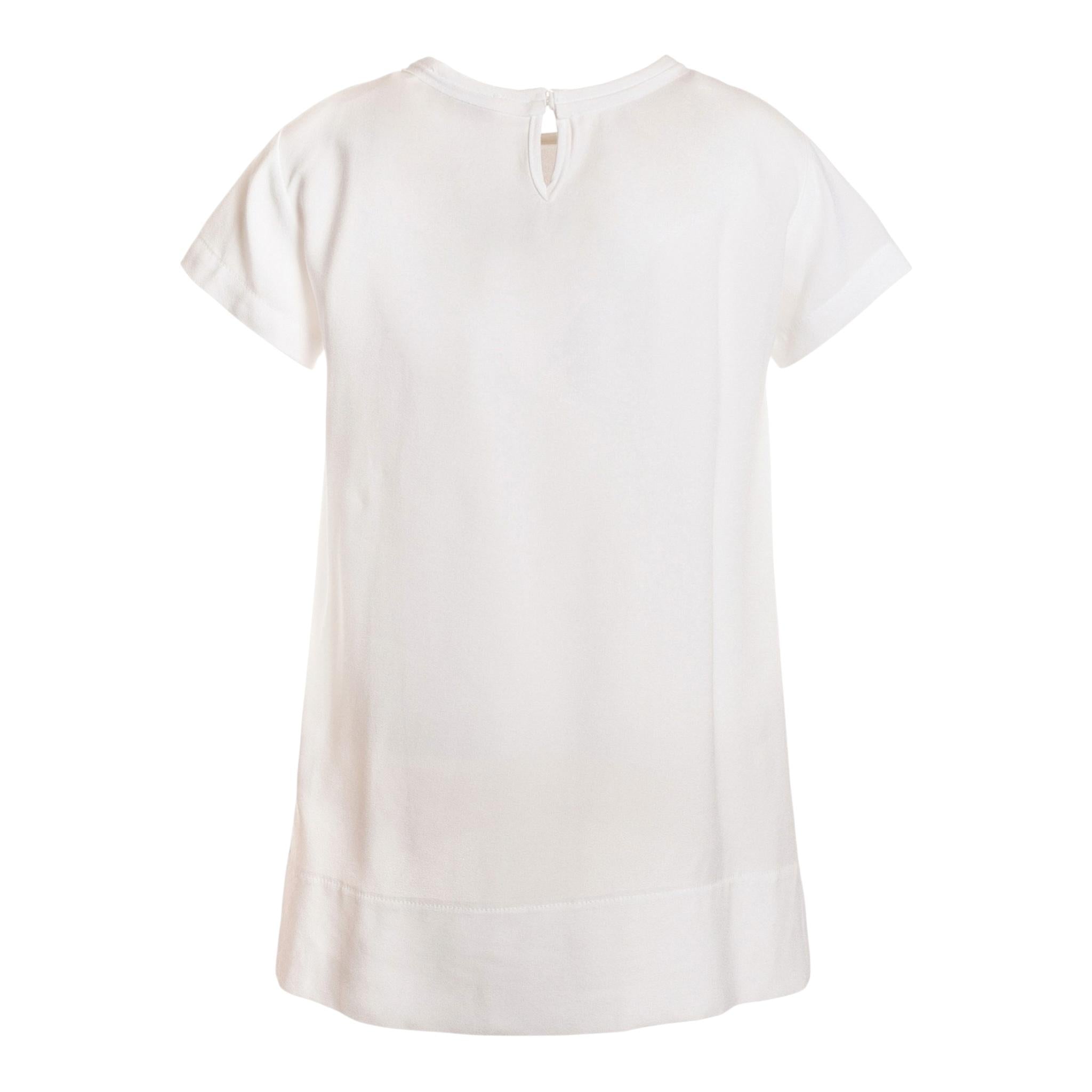 Monnalisa Maxi T-Shirt Tinta Unita con Logo per Bambina 199613S4 BIANCO MONNALISA 