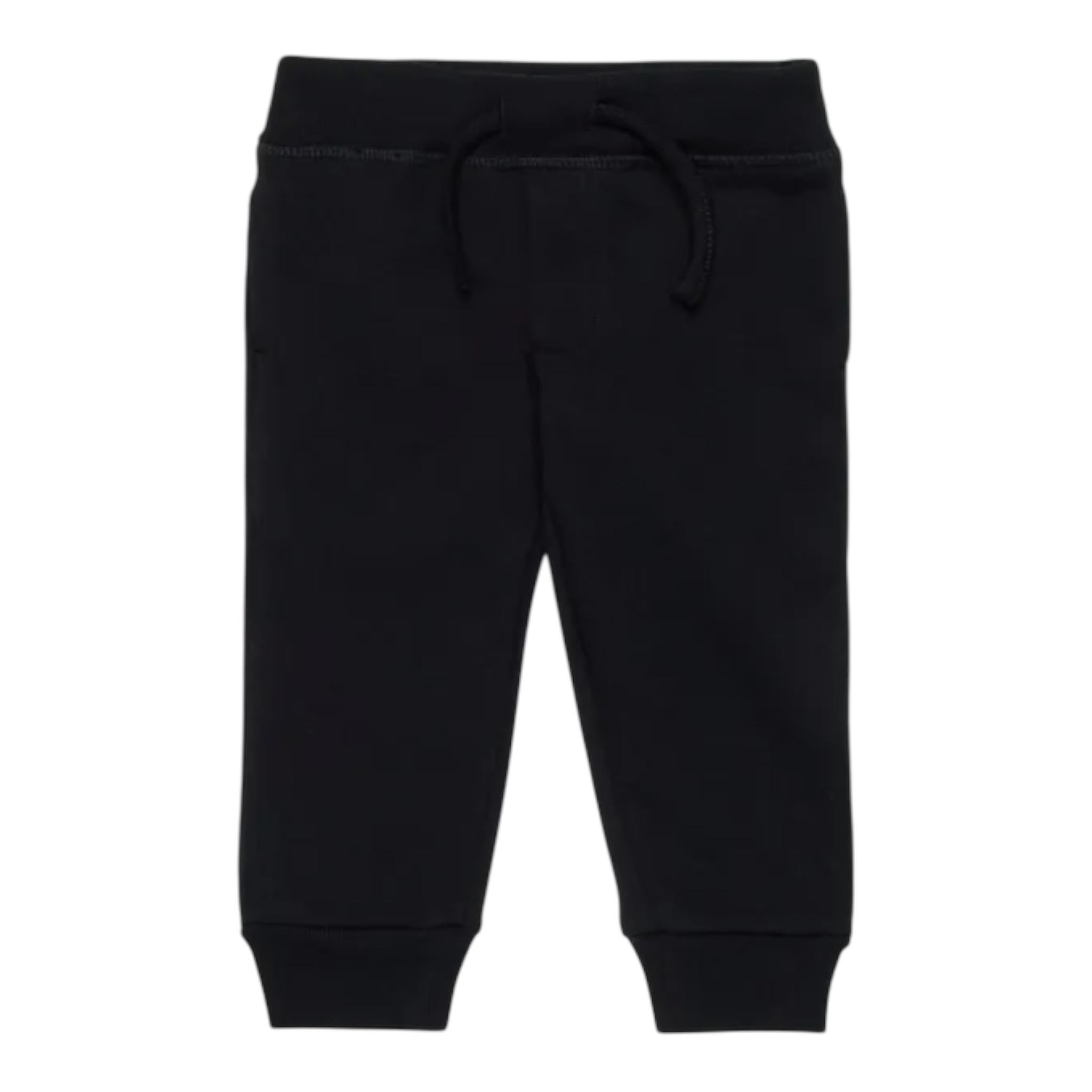 DSQUARED2 pantalone tuta tinta unita con logo Nero per Neonato DQ2056 NERO DSQUARED2 
