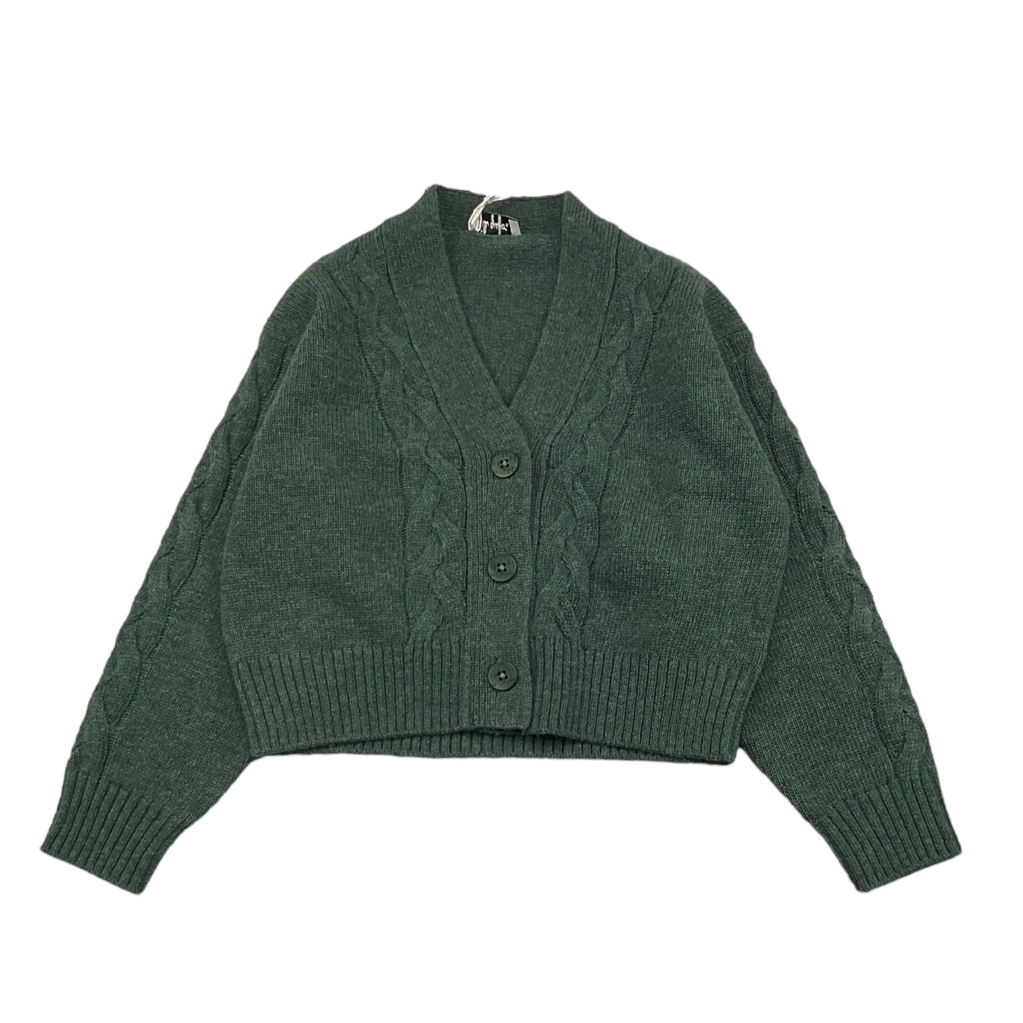 IL GUFO cardigan tinta unita con bottoni Verde per Bambina A24GF429EM220 VERDE IL GUFO 