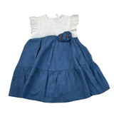 Barcellino Abito Cerimonia Tinta Unita con Applicazioni per Neonata 110310 BLU BARCELLINO 