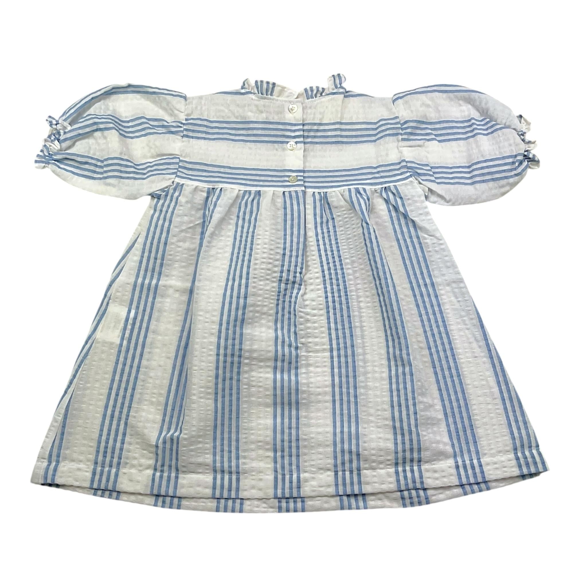 Babe & Tess Abito Camicia Bicolore con Fantasia A Righe per Neonata 01518059N BIANCO/AZZURRO BABE & TESS 