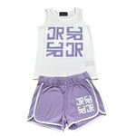 John Richmond Completo 2 Pezzi Canotta-Short Bicolore per Bambina RGP26016CJ BIANCO/LILLA JOHN RICHMOND 