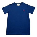 Trussardi T-Shirt Girocollo Tinta Unita con Logo per Bambino TBP26002TS BLU TRUSSARDI 