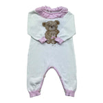 Le Bebe Tutina Manica Lunga Tinta Unita con Ricamo per Neonata LBG6315 BIANCO LE BEBE 