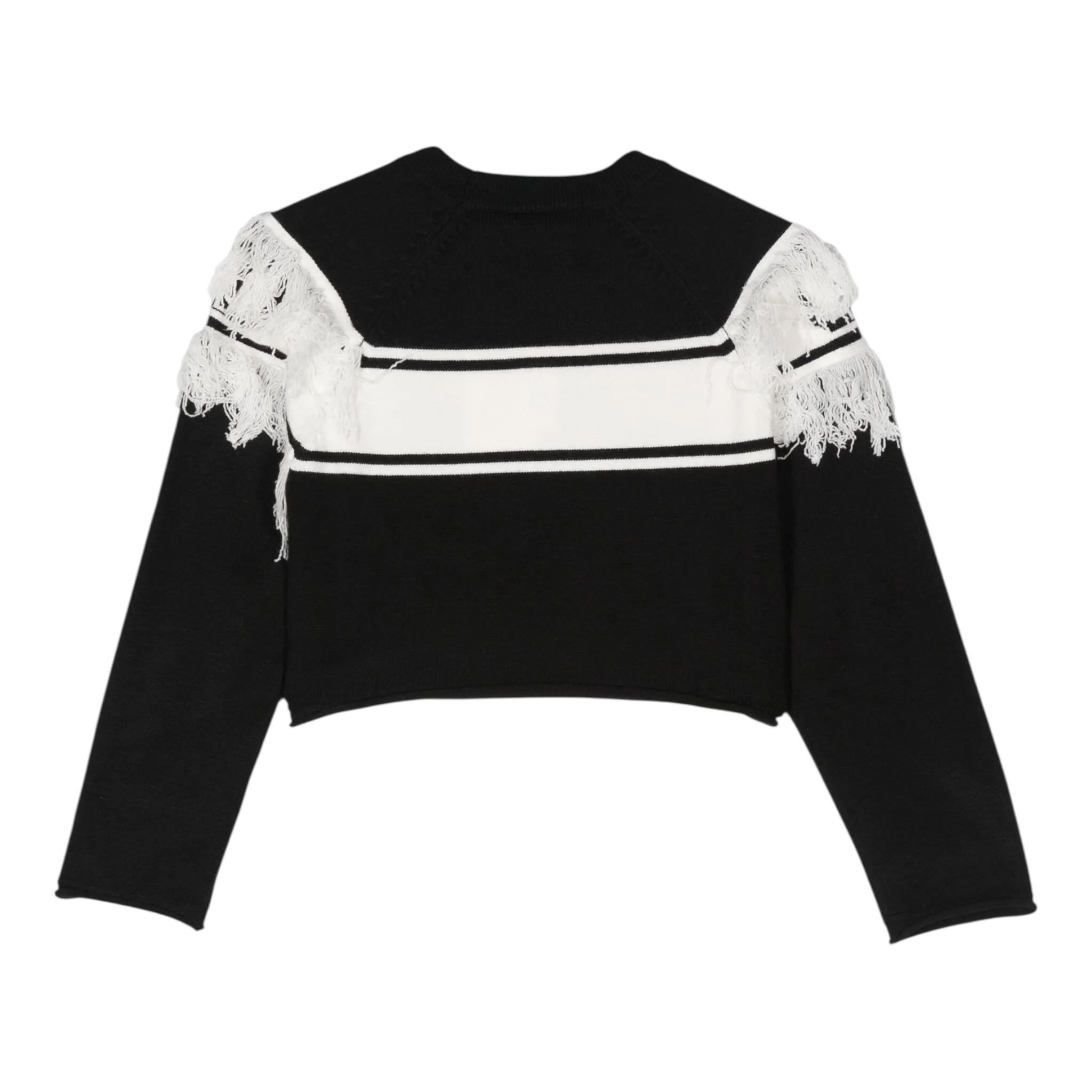 TWINSET maglia girocollo tinta unita con frange Nero per Bambina 242GJ3163XX NERO TWINSET 