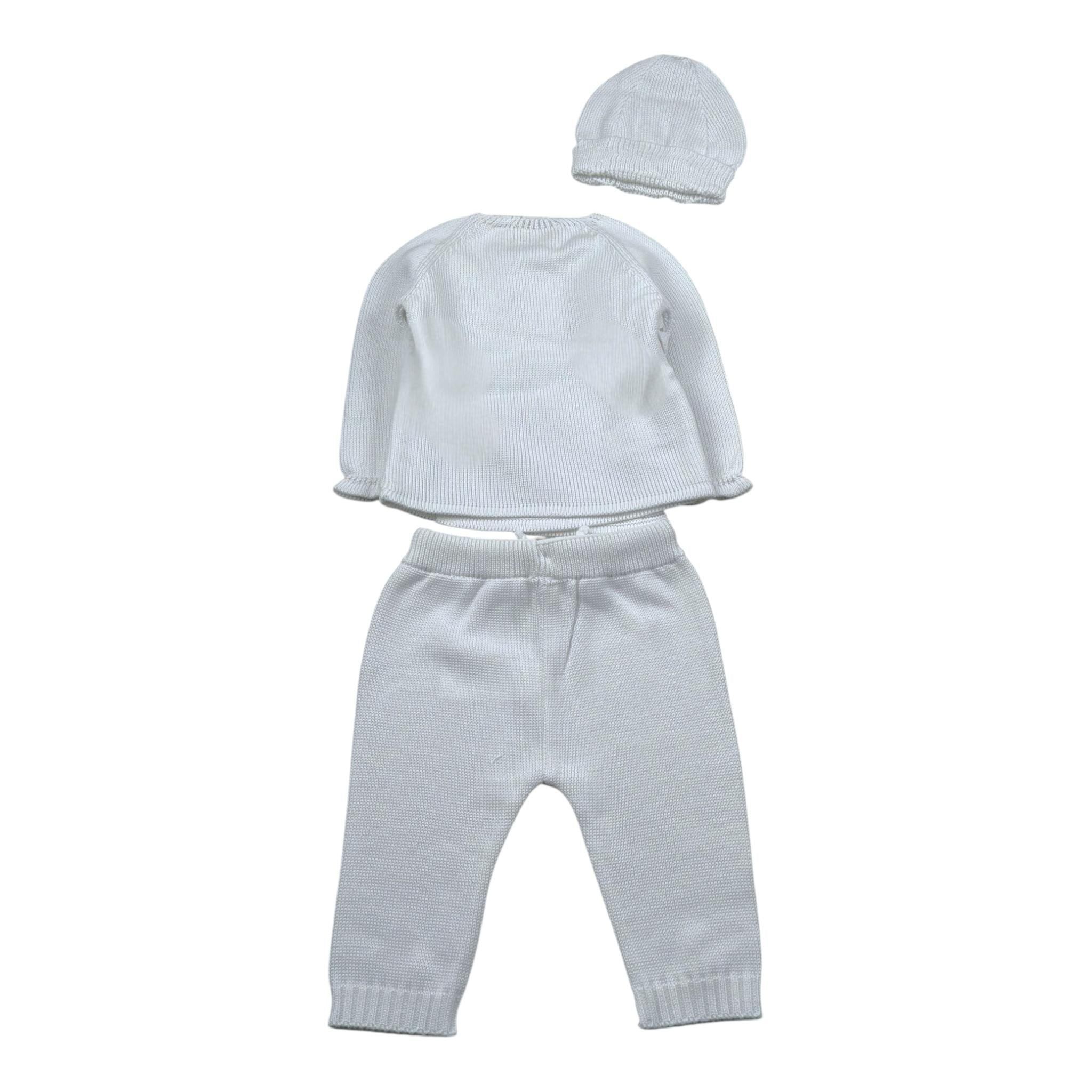 Mac Ilusio'N Completo 3 Pezzi Maglia-Pantalone-Cappello per Neonato BAS05V25 BIANCO MAC ILUSIO'N 