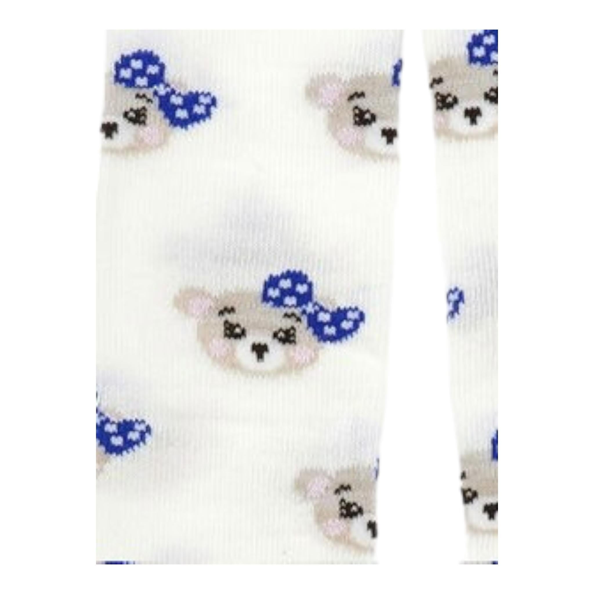 MONNALISA calze tinta unita con stampa  Bianco per Bambina 39D009 BIANCO MONNALISA 