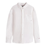 Tommy Hilfiger Camicia Manica Lunga Tinta Unita per Bambino KB0KB09550X BIANCO TOMMY HILFIGER 