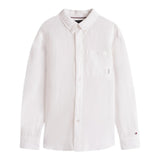 Tommy Hilfiger Camicia Manica Lunga Tinta Unita per Bambino KB0KB09550X BIANCO TOMMY HILFIGER 