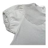 M+E' T-Shirt Tinta Unita con Colletto per Bambina UE1773X BIANCO M+E' 