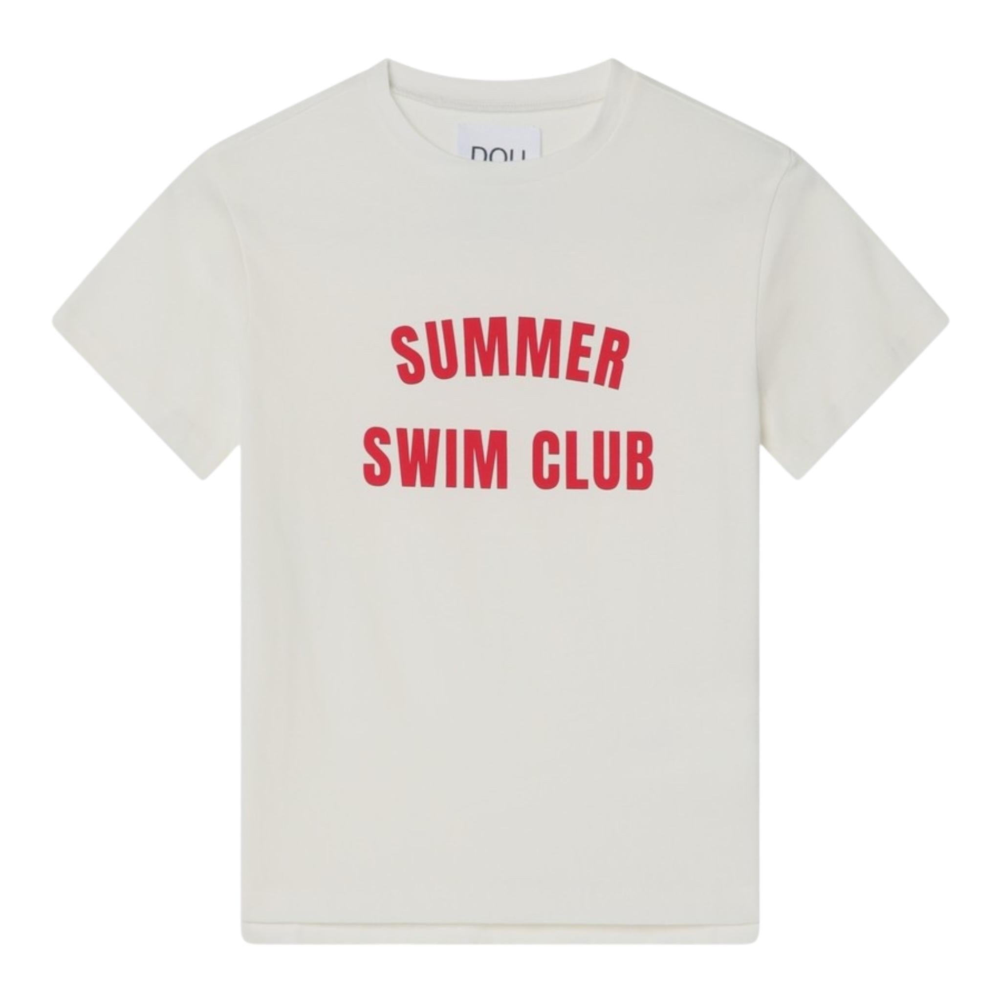 Dou Dou T-Shirt Girocollo Tinta Unita con Stampa per Bambina DW8P81 BIANCO DOU DOU 