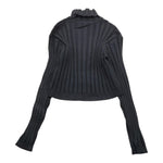 MET maglia tinta unita a costine collo alto Nero per Bambina ME452 NERO MET 