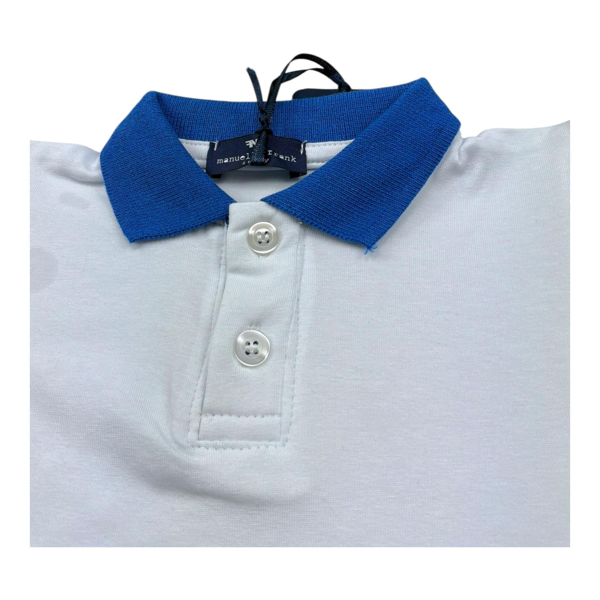 Manuel & Frank Polo Mezza Manica Tinta Unita con Colletto In Contrasto per Bambino MF7338B BIANCO MANUEL & FRANK 