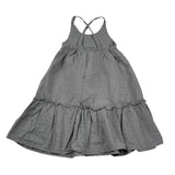 Petit Indi Abito Tinta Unita A Bretelle per Neonata SS25BK651 GRIGIO PETIT INDI 