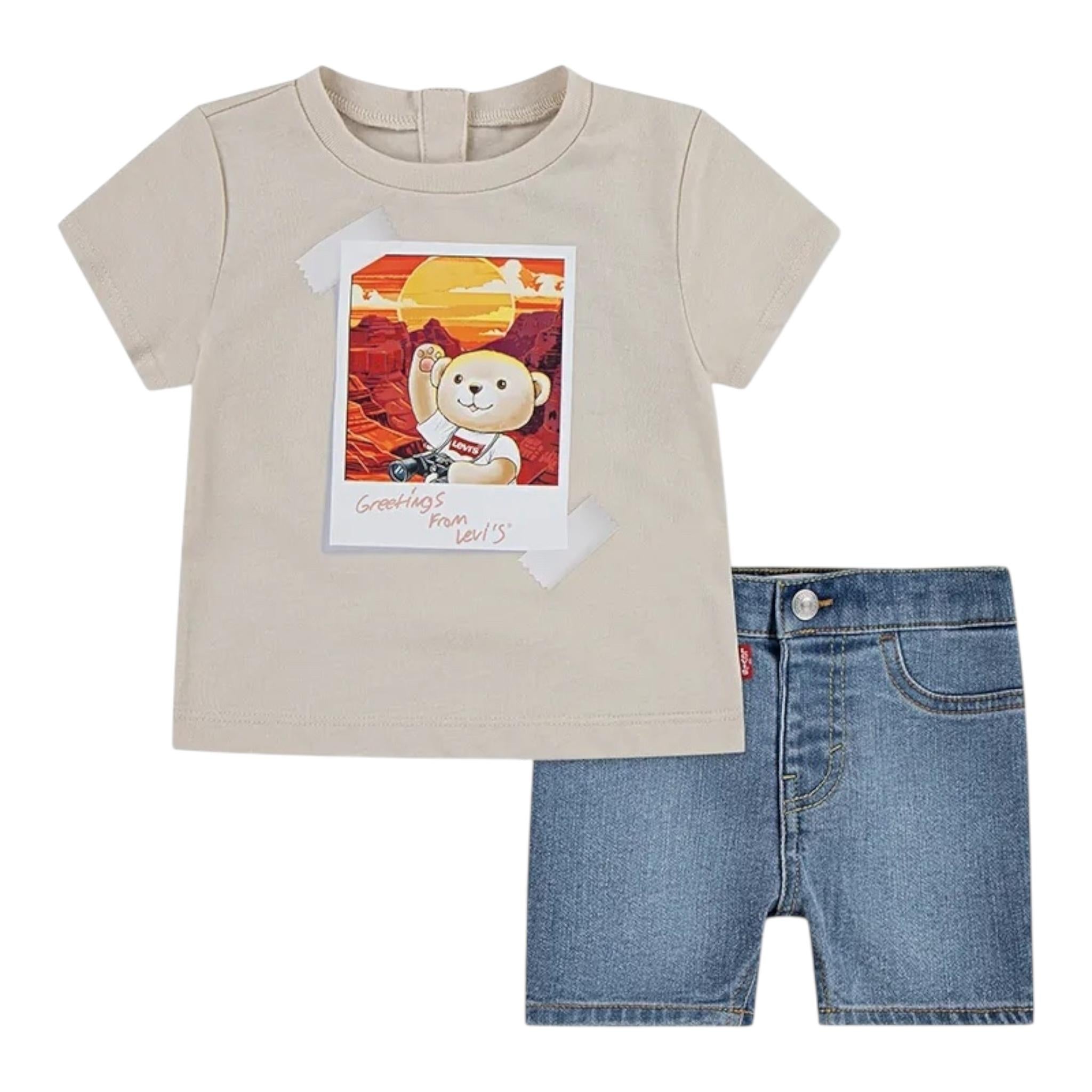 Levi'S Completo 2 Pezzi T-Shirt-Bermuda per Neonato 6EM343 BEIGE LEVI'S 