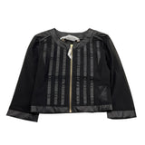 Relish Giubbino Tinta Unita con Trasparenze per Bambina RGP2405011001 NERO RELISH 