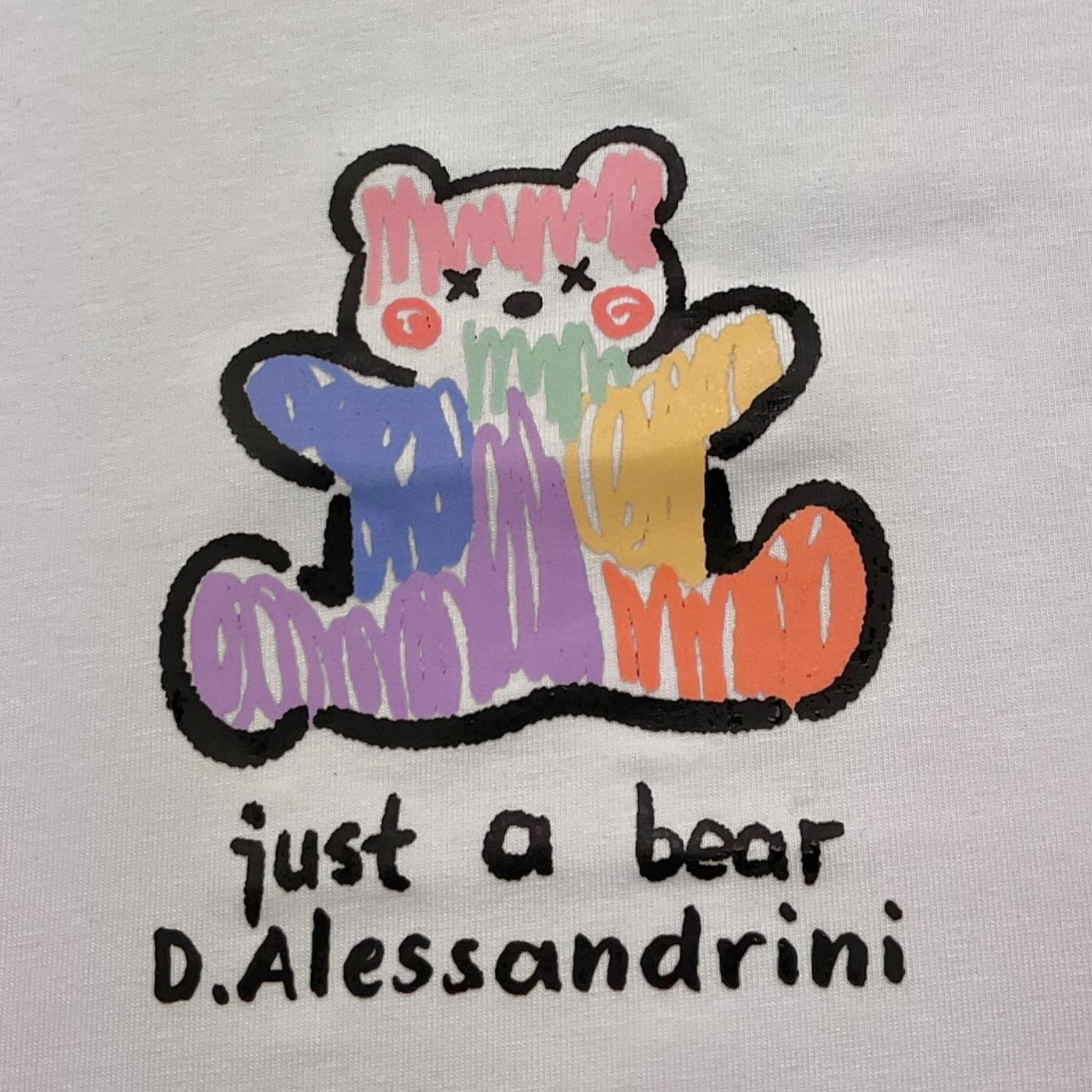 Daniele Alessandrini T-Shirt Girocollo Tinta Unita con Stampa per Bambino 1296M00261 BIANCO DANIELE ALESSANDRINI 