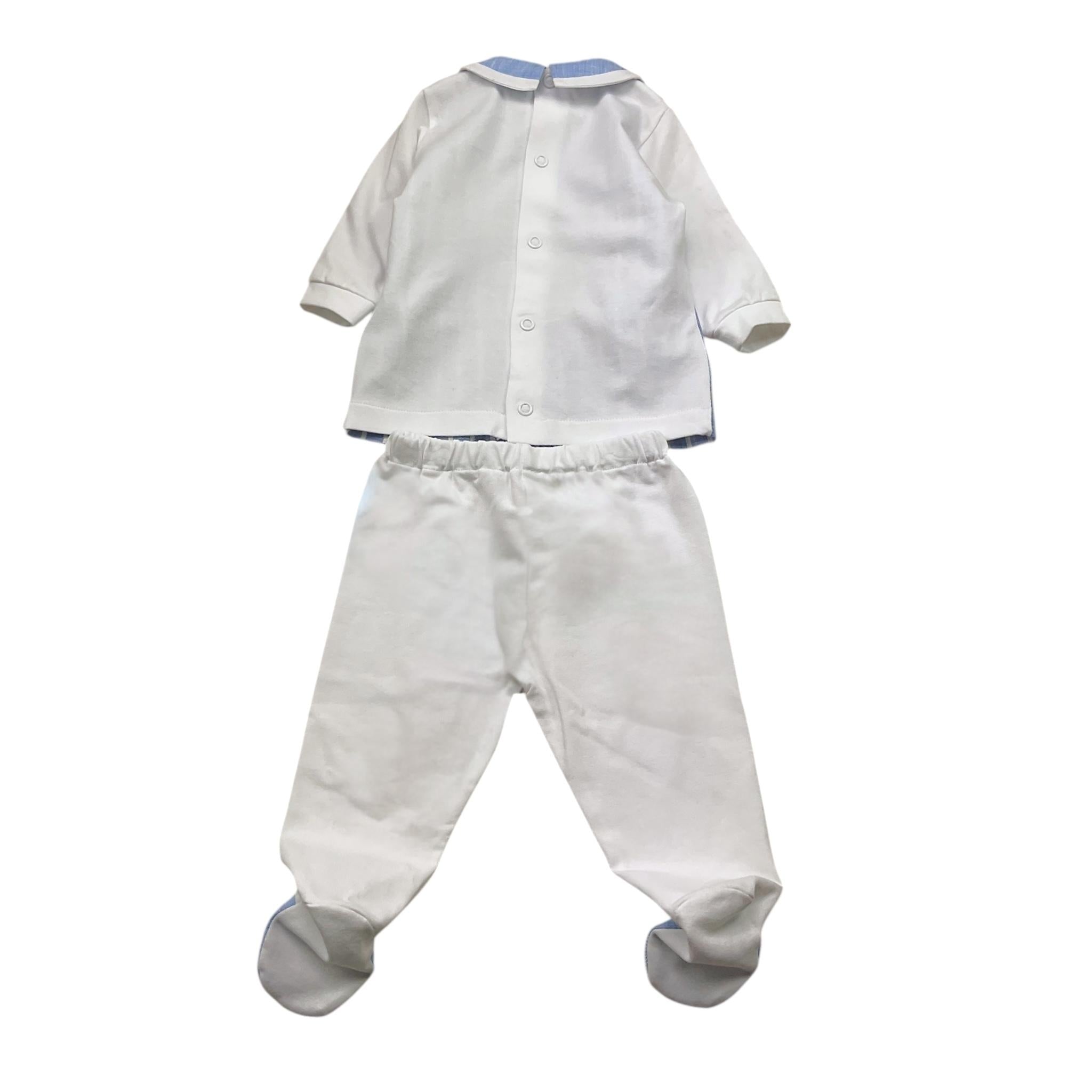 I Delfi Completo 2 Pezzi Shirt-Ghettina Bicolore per Neonato 25P5271 BIANCO/AZZURRO I DELFI 