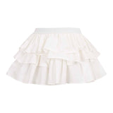 Dou Dou Gonna Tinta Unita con Balze E Elastico In Vita per Bambina DW7A61X BIANCO DOU DOU 