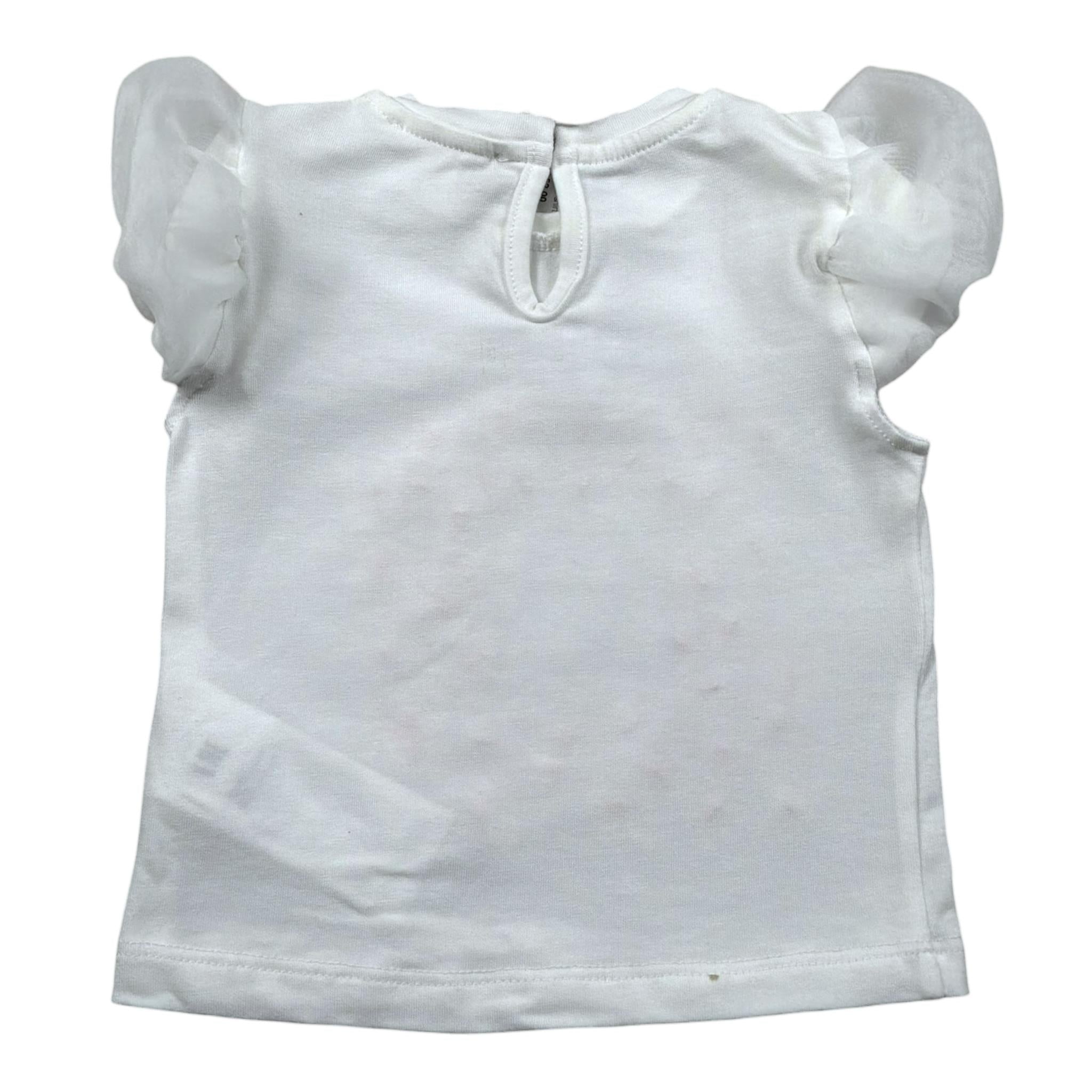 Miss Grant T-Shirt Girocollo Tinta Unita con Stampa In Contrasto per Neonata MG1336X BIANCO MISS GRANT 