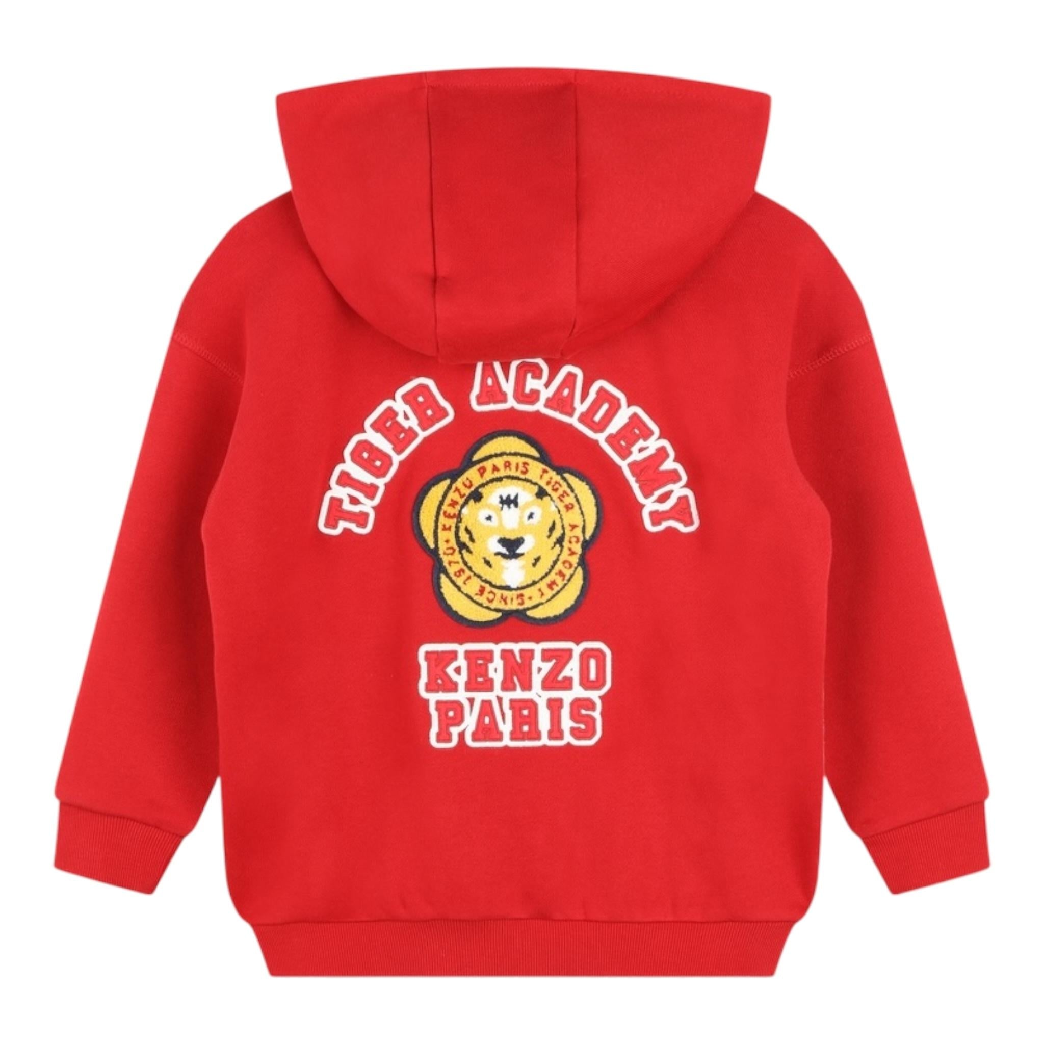 KENZO felpa bicolore con zip e cappuccio Grigio per Bambino K608177 GRIGIO KENZO 