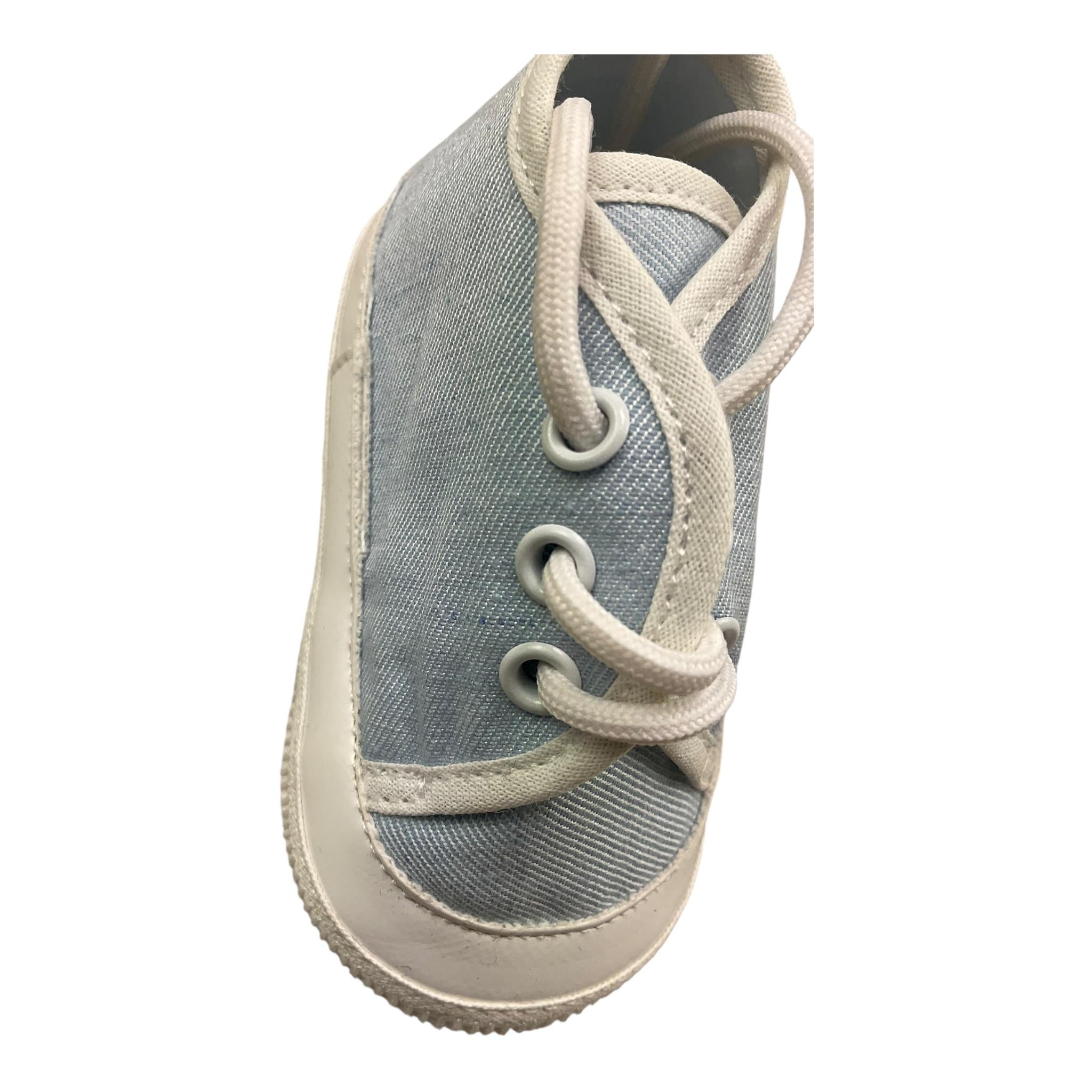 Colori Chiari Scarpine Bicolore con Lacci per Neonato MN957228 BIANCO/AZZURRO COLORI CHIARI 