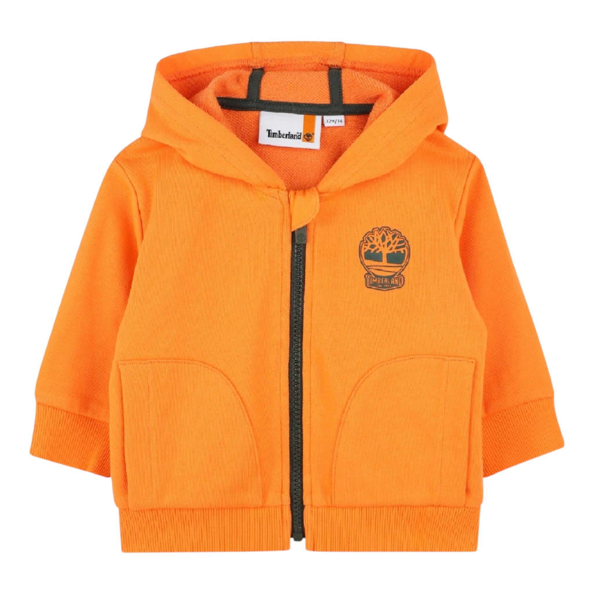 Timberland Felpa Tinta Unita con Zip E Cappuccio per Bambino T60487 ARANCIONE TIMBERLAND 