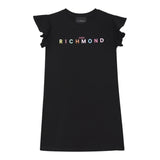 John Richmond T-Shirt Girocollo Tinta Unita con Logo per Bambina RGP25141TS NERO JOHN RICHMOND 