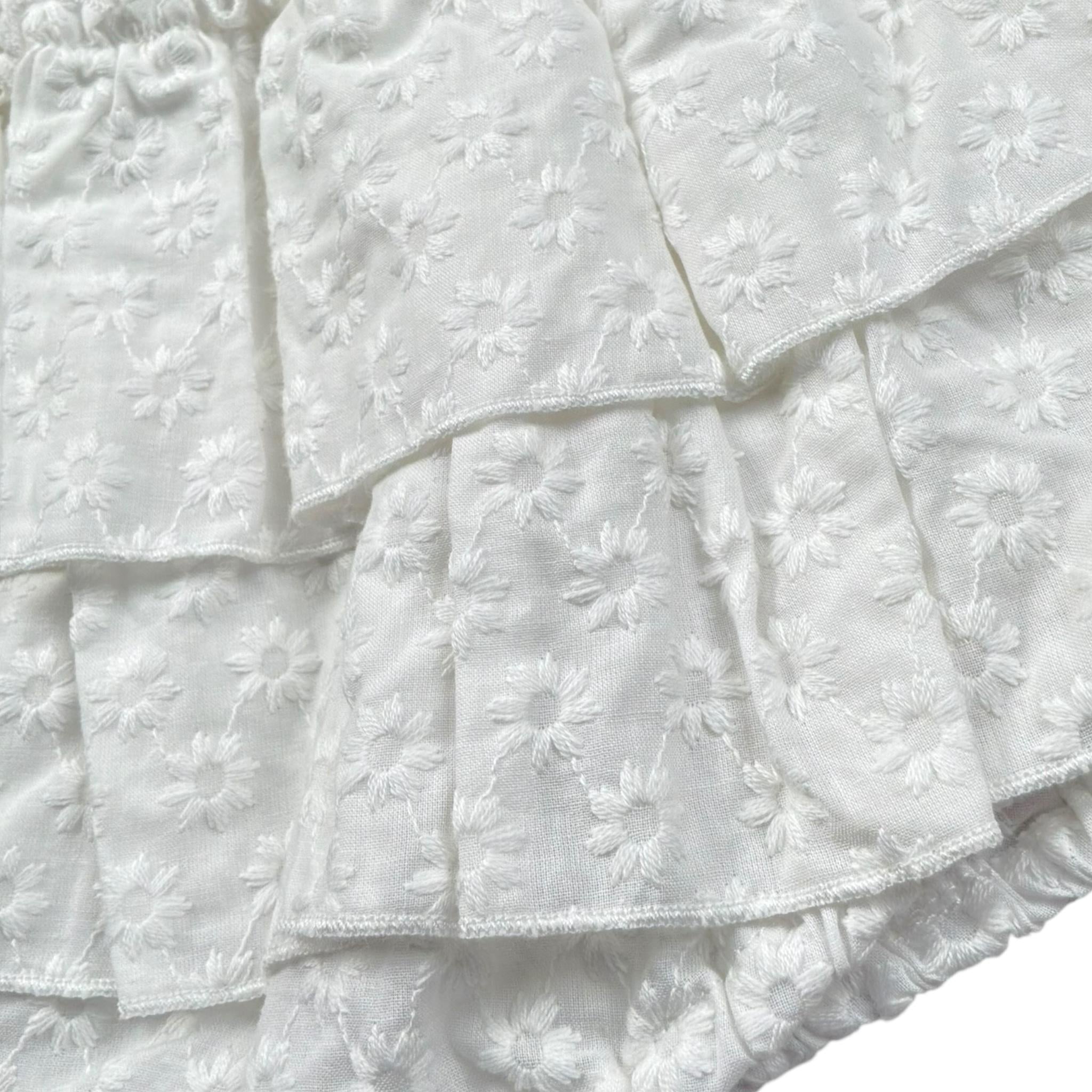 La Stupenderia Coulotte Tinta Unita con Ricami per Neonata TBCU52 BIANCO LA STUPENDERIA 