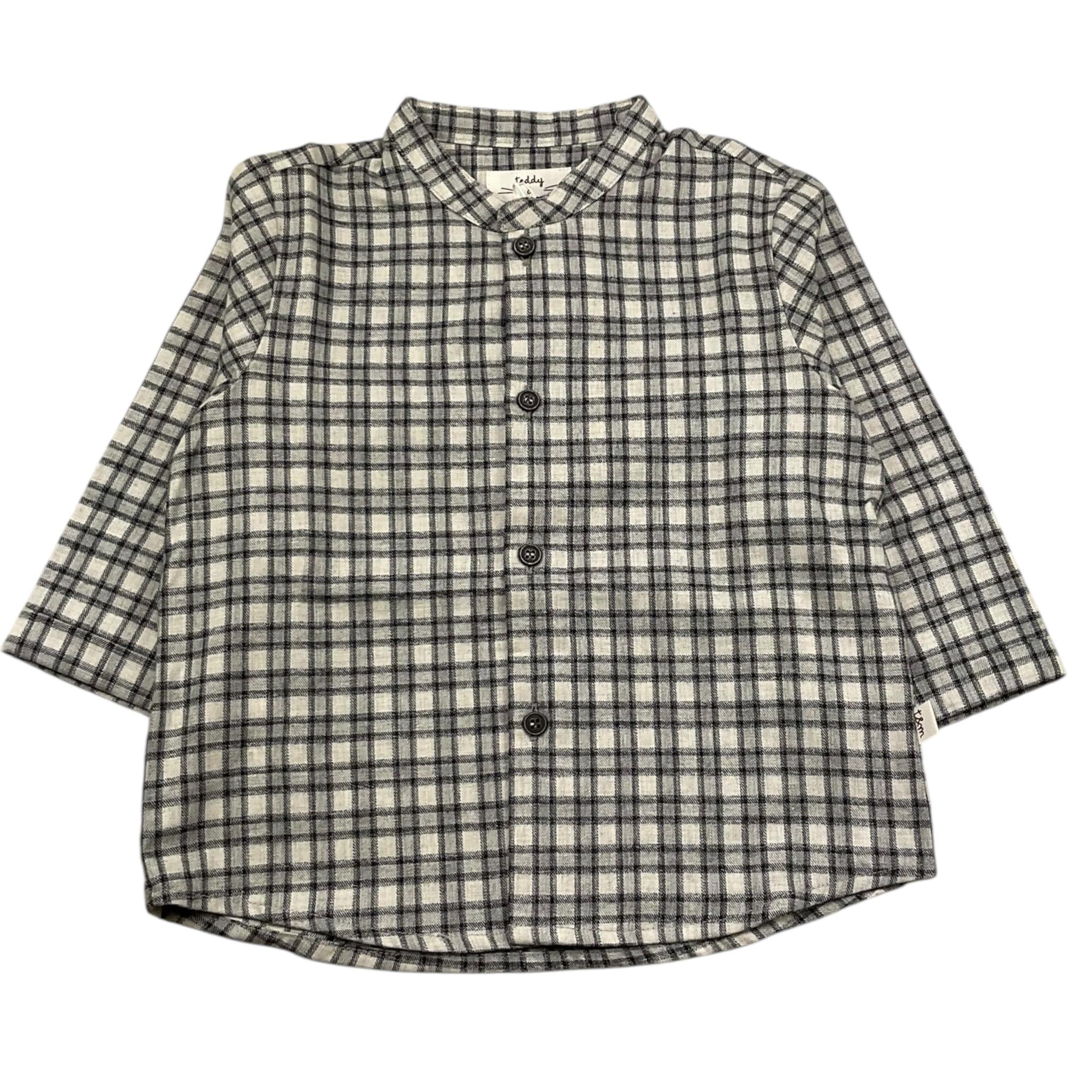 TEDDY E MINOU camicia manica lunga fantasia quadretti Grigio per Neonato I23CI001C3139 GRIGIO TEDDY E MINOU 