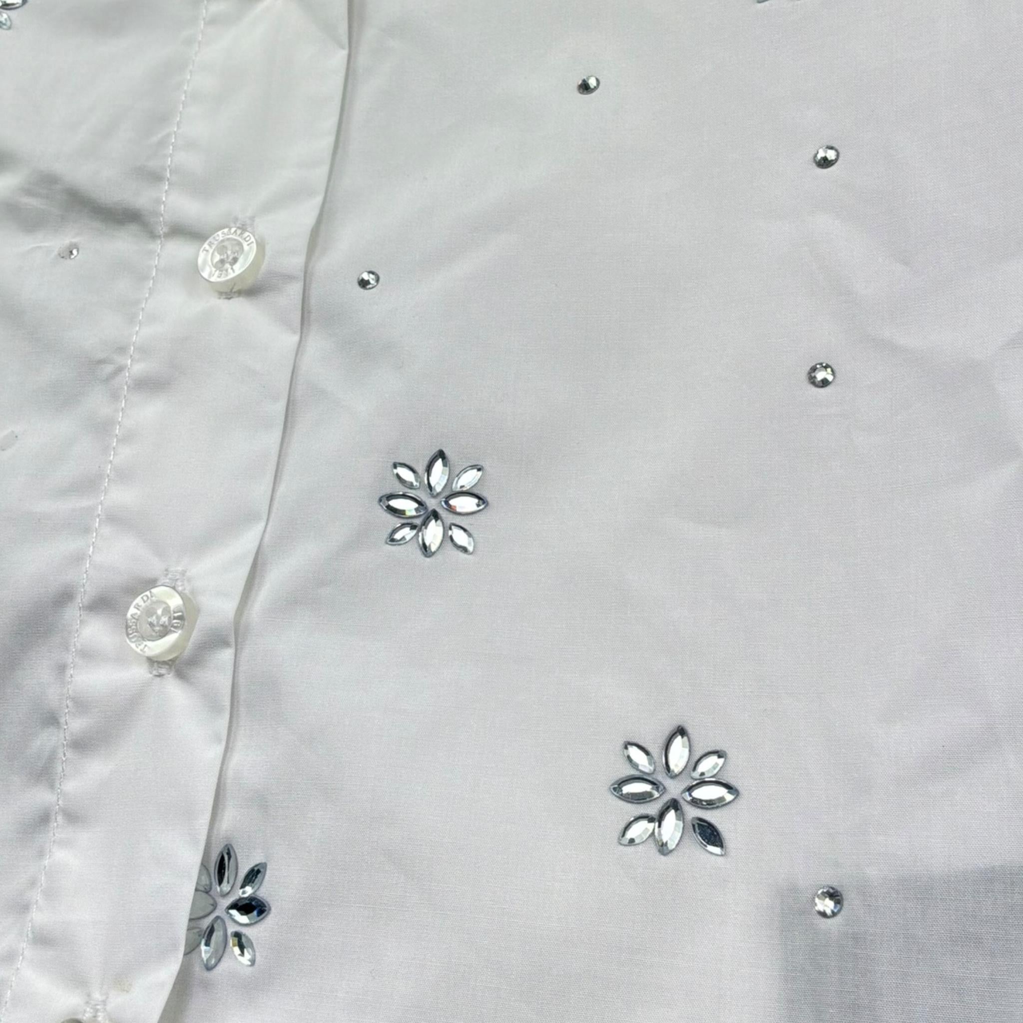 Trussardi Camicia Tinta Unita con Brillantini per Bambina TGP26084CA BIANCO TRUSSARDI 