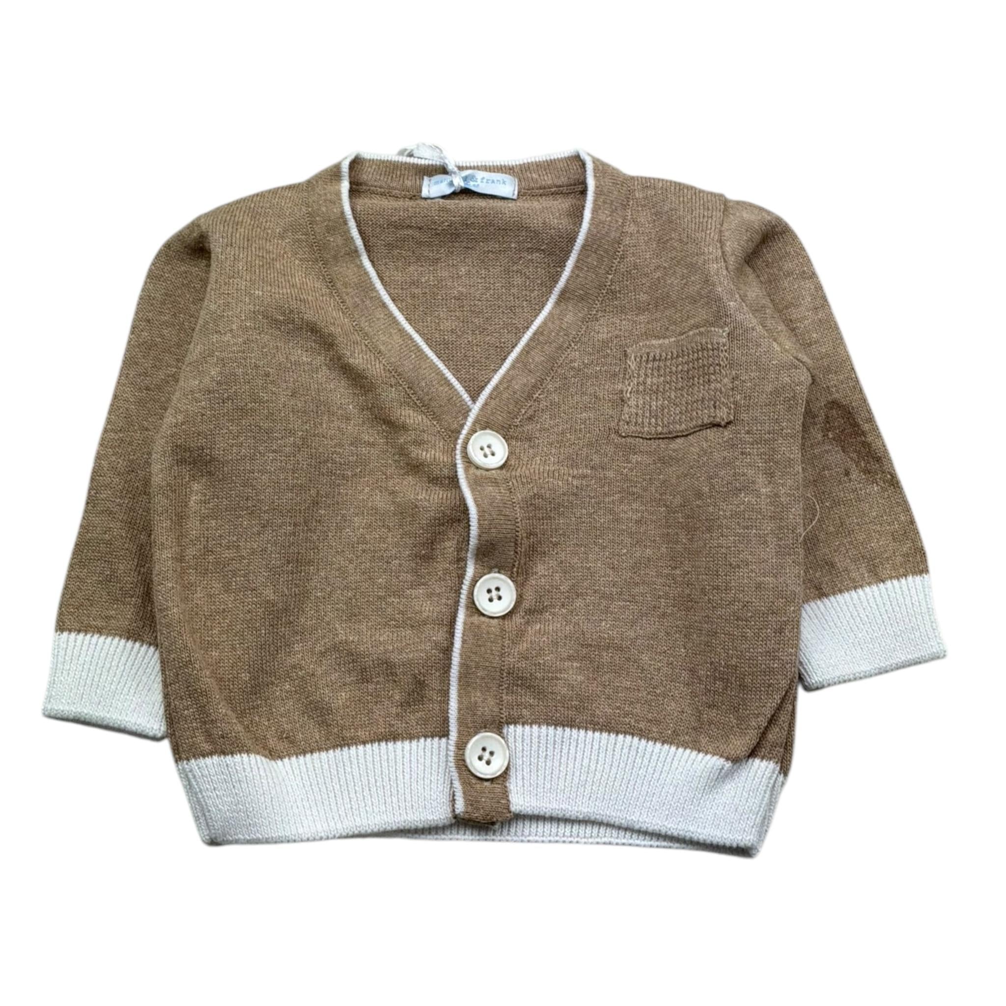 Manuel & Frank Cardigan Tinta Unita con Taschino per Neonato MF4235I BISCOTTO MANUEL & FRANK 