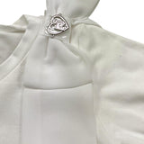 Liu Jo T-Shirt Tinta Unita Girocollo con Tulle per Neonata KA5134 BIANCO LIU JO 